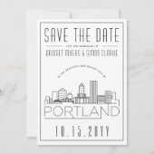 Portland bruiloft | Gestileerde skyline De datum o Kaart (Voorkant)