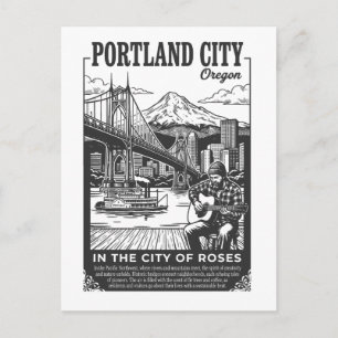 Portland City Oregon In De Stad van Rozen Briefkaart