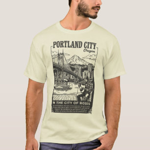Portland City Oregon In De Stad van Rozen T-shirt