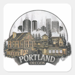 Portland City Oregon Verenigde Staten Vierkante Sticker