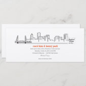 Portland City Skyline Uitnodiging (Voorkant / Achterkant)
