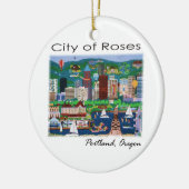 Portland~ de stad Rozen Keramisch Ornament (Links)