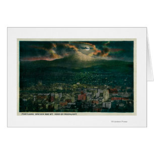 Portland en Mt. Hood door Moonlight