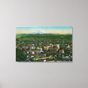Portland en Mt. Hood op afstand Canvas Afdruk