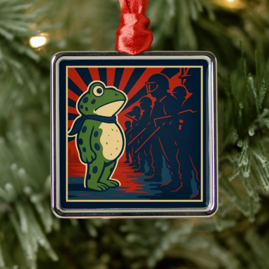 Portland Frog Protest Metalen Ornament (Boom)