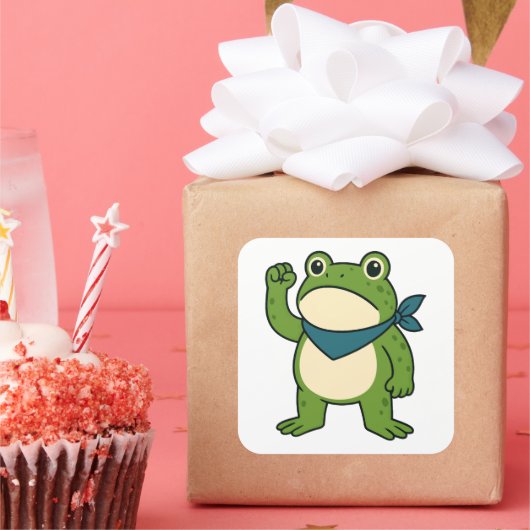 Portland Frog Protest Vierkante Sticker (Feest)