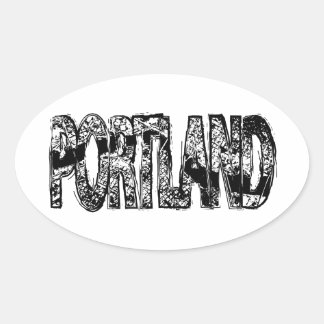 Portland Grunge kaart Ovale Sticker