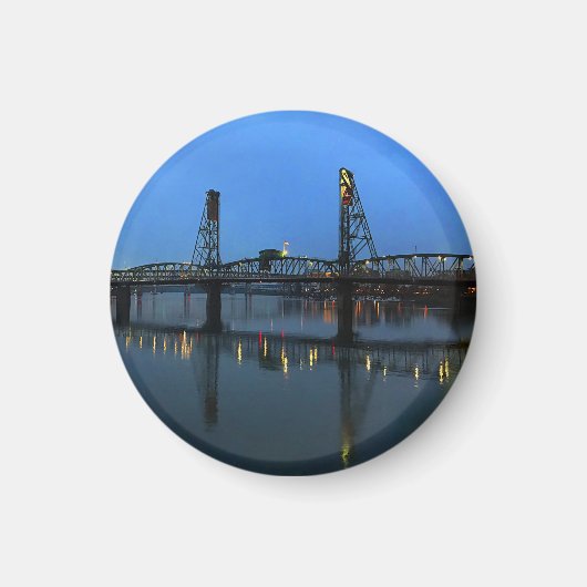 Portland Hawthorne Bridge #2 Round Magnet (Devant)
