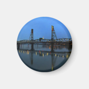Portland Hawthorne Bridge #2 Round Magnet Magneet