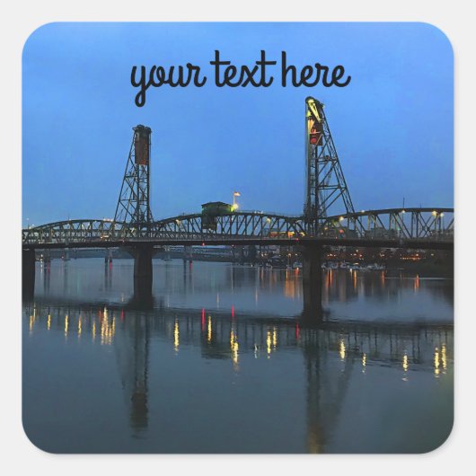 Portland Hawthorne Bridge #2 Vierkante Sticker (Voorkant)