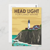 Portland Head Light Maine  Art Briefkaart (Voorkant / Achterkant)
