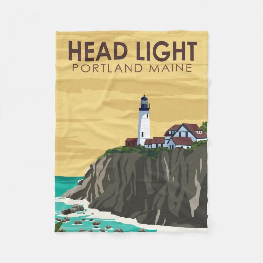 Portland Head Light Maine Art Fleece Deken (Voorkant)