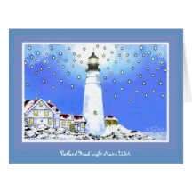 Portland Head Light op kerstkaart