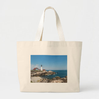 Portland Head Light ovelooking Casco Bay Grote Tote Bag