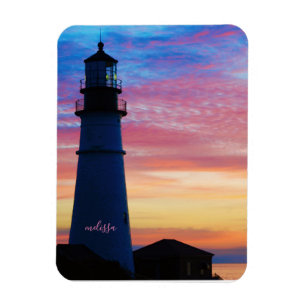 Portland Head Light Pink Sunrise Maine Lighthouse Magneet