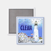 Portland Head Light Vaatwasser Magnet CLEAN #1 Magneet (Voorkant / Achterkant)