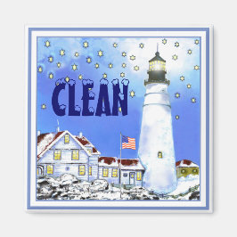 Portland Head Light Vaatwasser Magnet CLEAN #1 Magneet