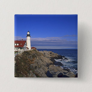 Portland Head Light vuurtoren Maine Vierkante Button 5,1 Cm