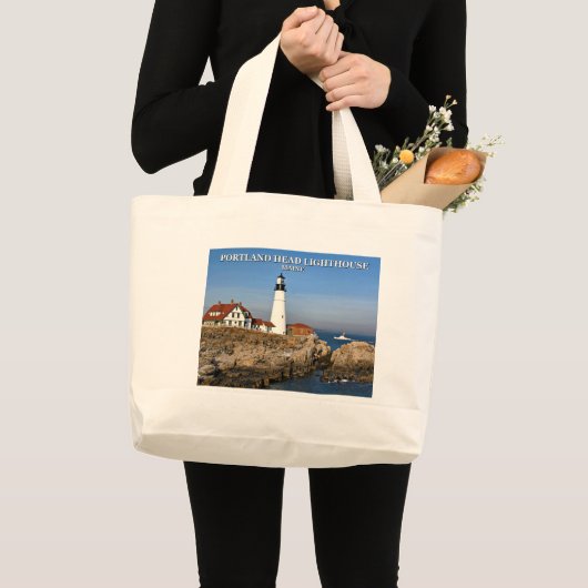 Portland Head Lighthouse, Maine Grote Tote Bag (Voorkant (product))
