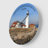 Portland Head Lighthouse, Maine Round Horloge (Angle)