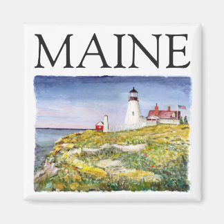 Portland Head Lighthouse Maine Waterverf Painting Magneet