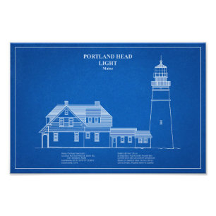 Portland Head vuurtoren - Maine - AD Foto Afdruk