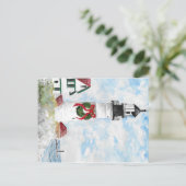 Portland Headlight Eerste Sneeuw Feestdagenkaart (Staand voorkant)