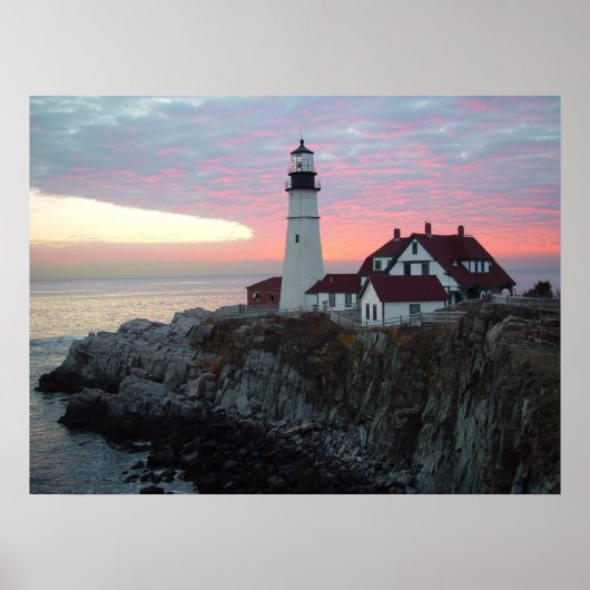 Portland Headlight Sunrise Maine Grand Poster (Devant)