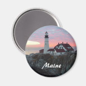 Portland Headlight Sunrise Maine Magnet (Recto/Verso)