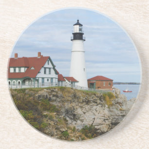 Portland Headlight vuurtoren op rotsachtige kust Zandsteen Onderzetter