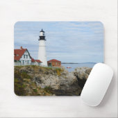 Portland Headlight vuurtoren op rotswal Muismat (Met muis)
