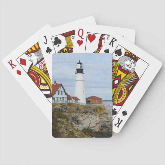 Portland Headlight vuurtoren op rotswal Speelkaarten (Achterkant)