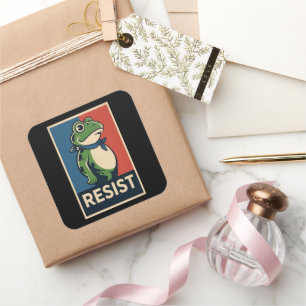 Portland Kikker Protest Anti-Ijs Verzet Ik Sta Vierkante Sticker