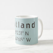 Portland Latitude & Lengtegraad Koffiemok (Voorkant rechts)