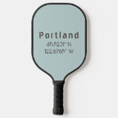 Portland Latitude & Lengtegraad Pickleball Paddle (Achterkant)