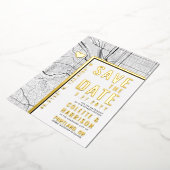 Portland Love Locator | Bruiloft Bewaar de datum Folie Uitnodiging (Gedraaid)