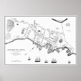 Portland, Maine before the Mowat Burning, 1775 Poster