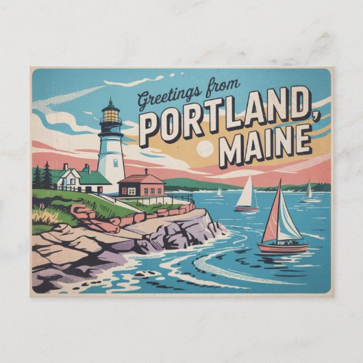 Portland Maine Briefkaart (Voorkant)