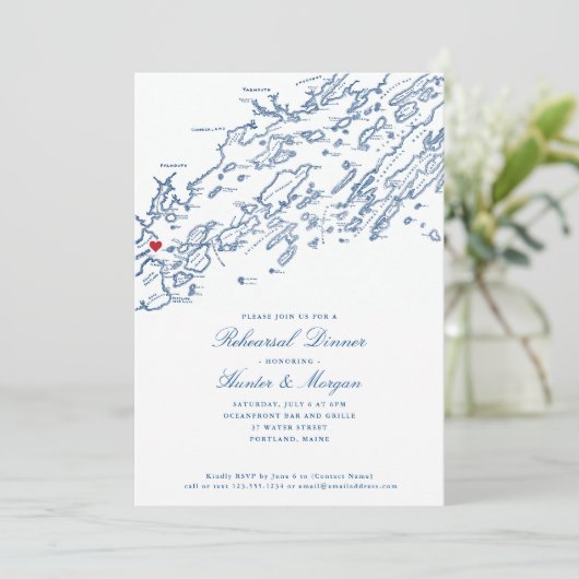 Portland Maine Casco Bay Carte Dîner de répétition (Debout devant)