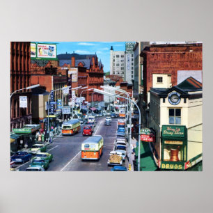 Portland, Maine Congress Street, rond 1960 Poster