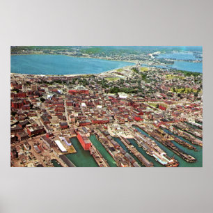 Portland, Maine Early 1960 Aerial Poster