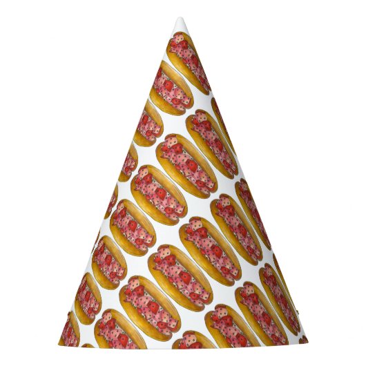 Portland Maine Kreeft Roll Sandwich Vis en zeevruc Feesthoedjes (Voorkant)