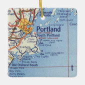 Portland Maine  Map Keramisch Ornament (Voorkant)