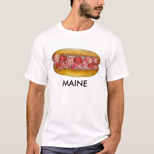 Portland Maine ME Lobster Roll Seafood Sandwich T-shirt (Voorkant)
