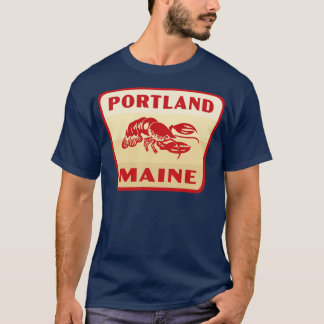 Portland Maine Retro Badge Tan T-shirt