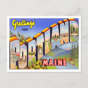 Portland, Maine Vintage Big Letters Carte postale