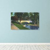 Portland, MaineDeering Oaks Arch Bridge Uitzicht Canvas Afdruk (Insitu (Houten vloer))