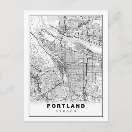 Portland Map Briefkaart (Voorkant)