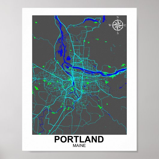Portland Map Poster (Voorkant)