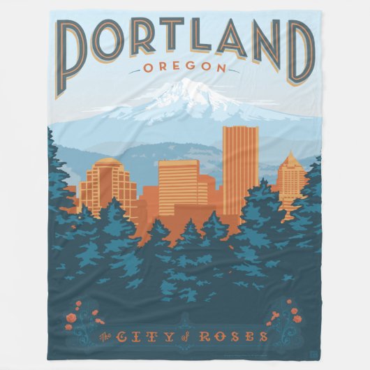 Portland, OF Fleece Deken (Voorkant)